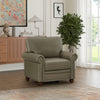 Living Room Sofa Single Seat Chair with Wood Leg Taupe Faux Leather