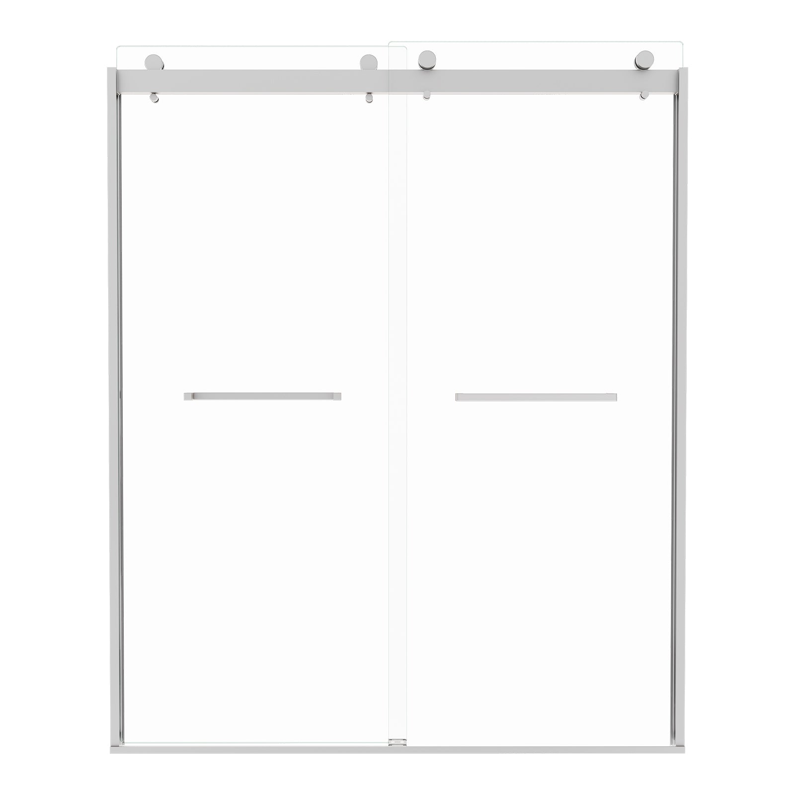 (56-60"W x 74"H) Bypass shower door, sliding door, with 5/16" tempered glass and Polished Chrome finish 6074