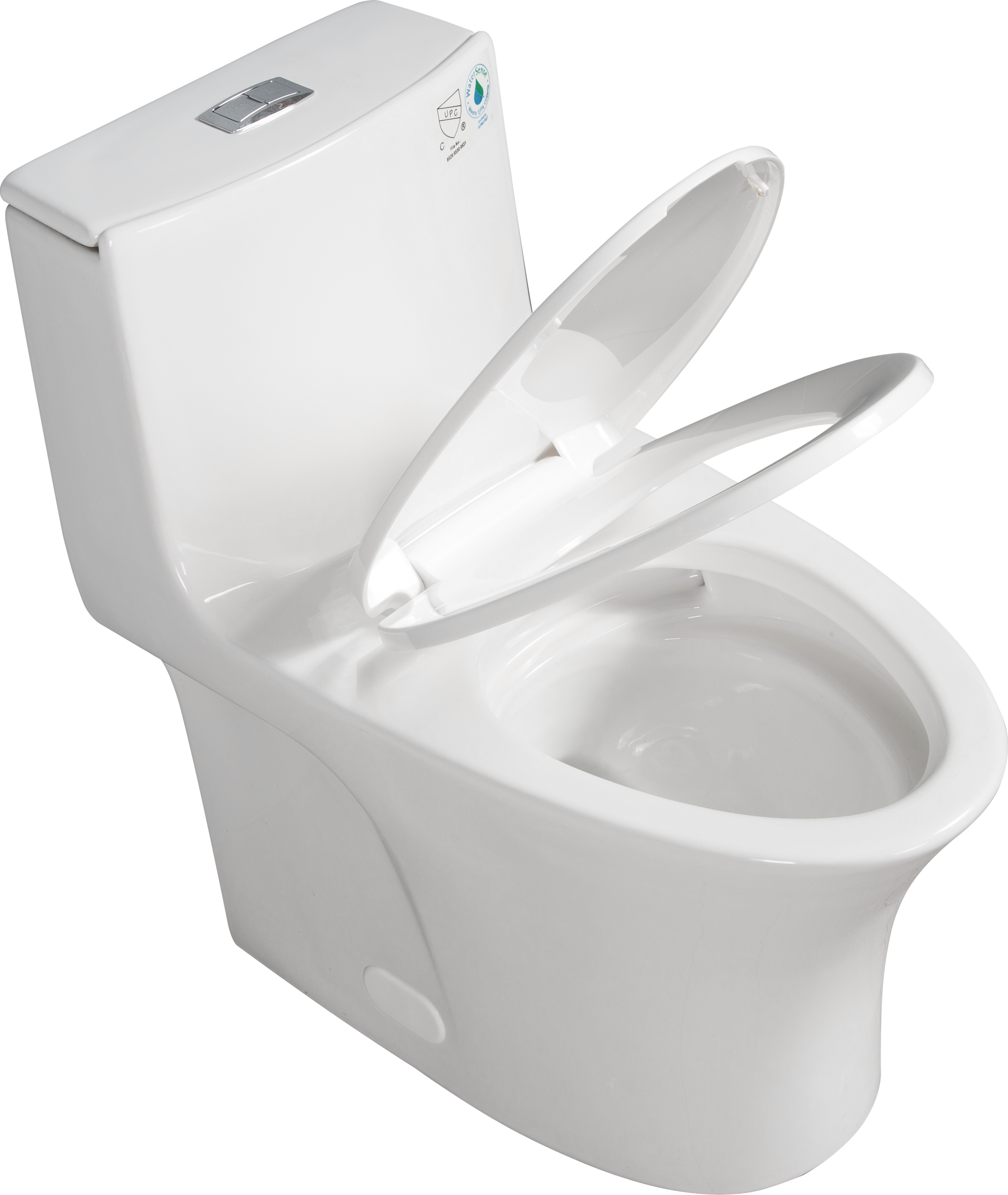 1.1/1.60 GPF Dual-Flush One Piece Toilet, Water-Saving Elongated Comfort Height Floor Mounted, Soft Closing Seat, 1000 Gram Map Flushing Score Toilet, Gloss White 23T02-GW