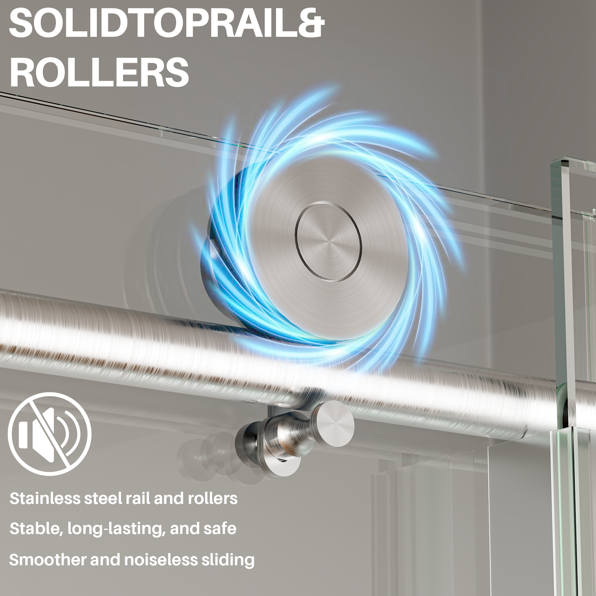 44-48 x 75 in Frameless Sliding Shower Door - 44-48 x 75 in / Brushed Nickel view 5