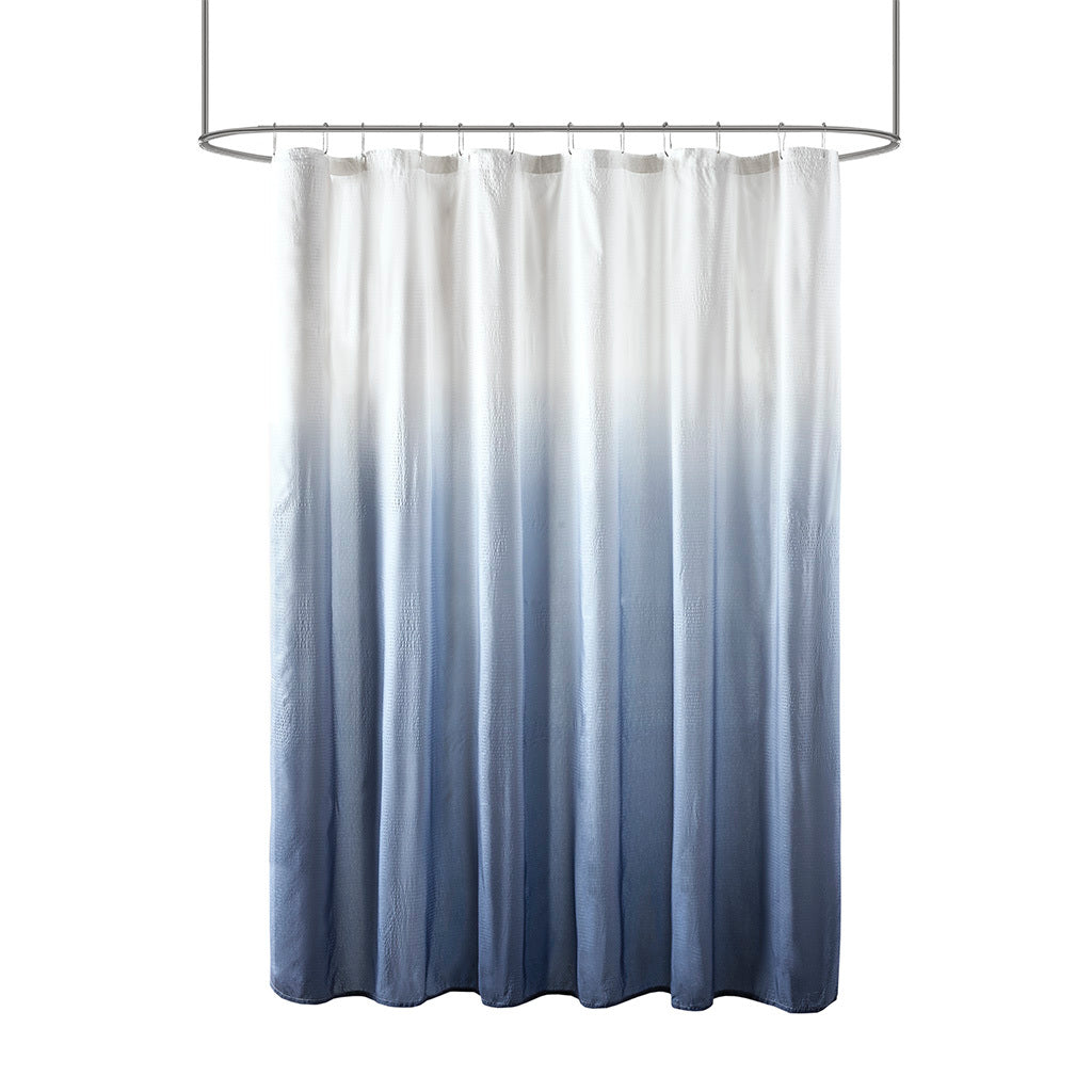 Ombre Printed Seersucker Shower Curtain