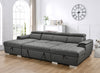 U Shaped Sleeper Sofa, 121 inch Overisze - 2 in 1 Pull Out Bed, Sectional Sleeper Sofa with Double Storage Chaise for Living Room Furniture, Charcoal Grey