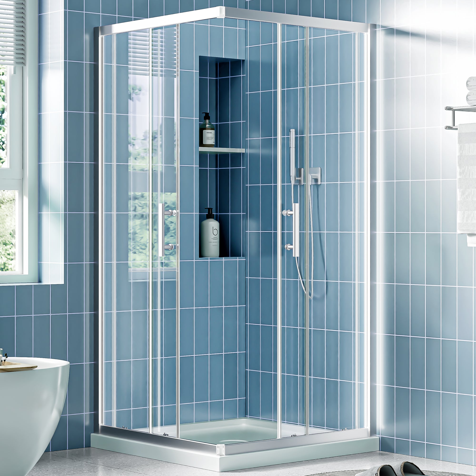36 x 36 x 72 in Corner Shower Enclosure - 36 x 36 x 72 in / Chrome view 2