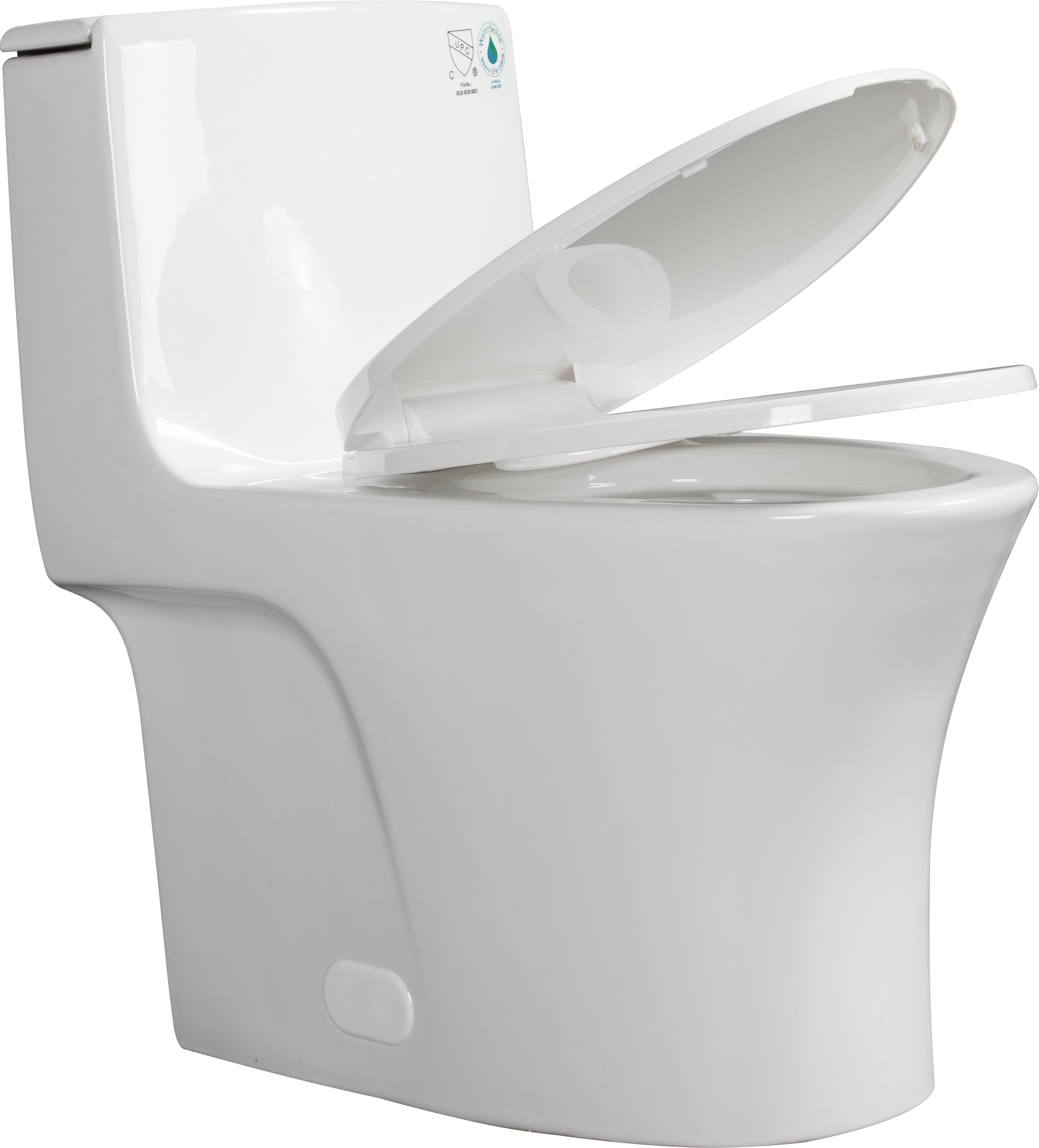 1.1/1.60 GPF Dual-Flush One Piece Toilet, Water-Saving Elongated Comfort Height Floor Mounted, Soft Closing Seat, 1000 Gram Map Flushing Score Toilet, Glossy White 23T02-GW