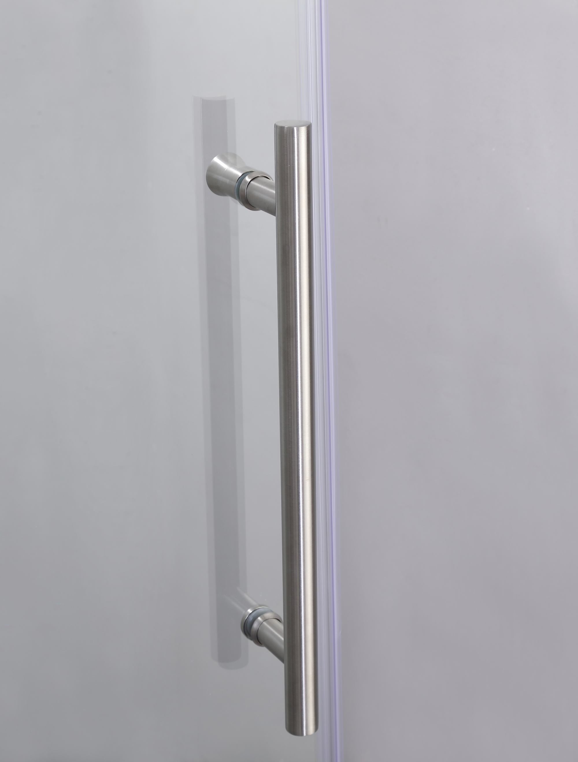 Frameless Shower Doors 60"W x 76"Ht with 5/16"(8mm) Clear Tempered Glass, Brushed Nickel Finish