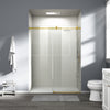 56-60 x 76 in frameless single sliding shower door brushed gold view