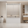 56-60"W x 62"H Frameless Double Sliding Tub Door, Bypass Tub Shower Door Soft Closing, Brushed Nickel 24D02-T60BNX