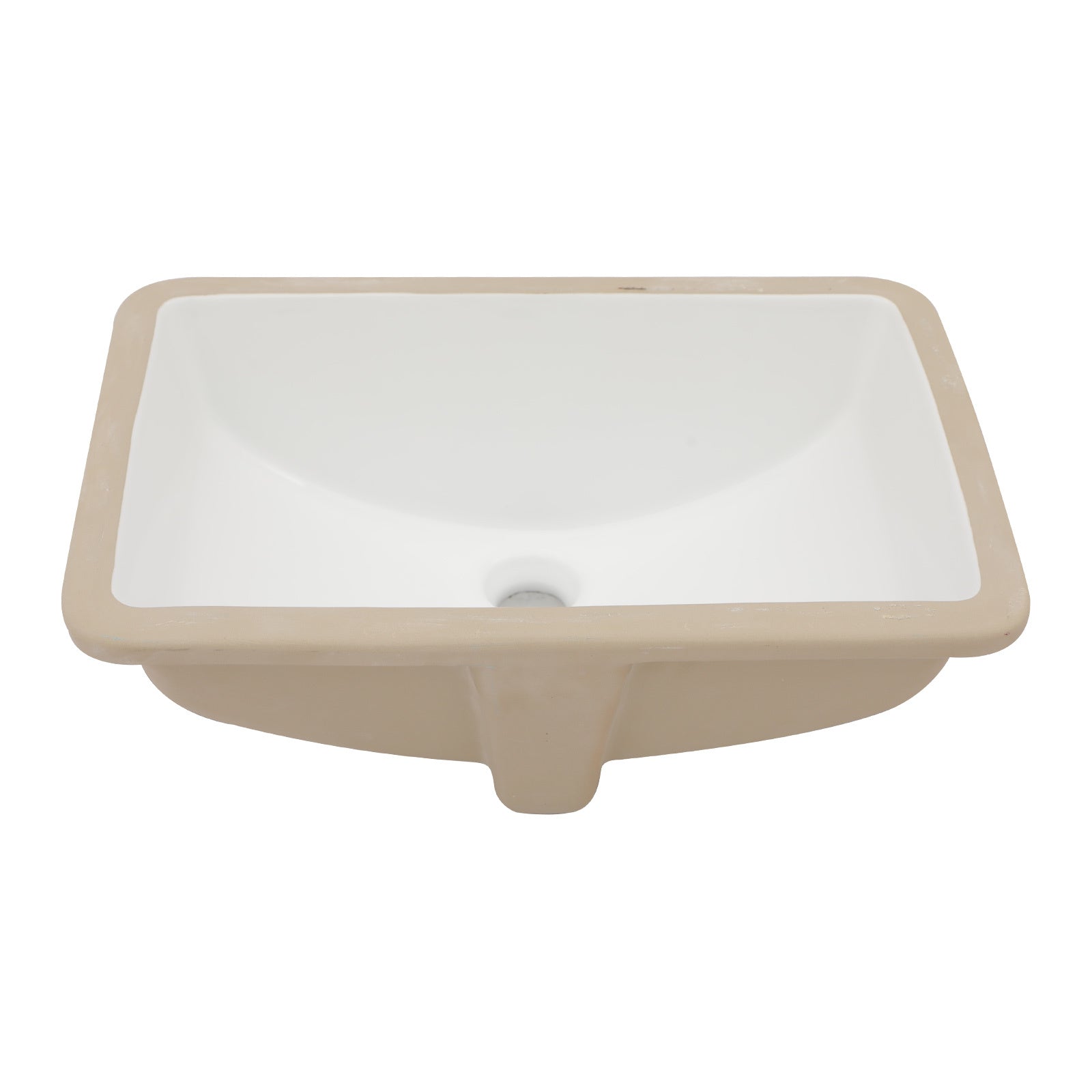 19.7"x14" White Ceramic Rectangular Undermount Bathroom Sink with Overflow