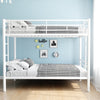 Bunk Bed Twin Over Twin Size with Ladder and high Guardrail, Able to Split, Metal Bunk Bed, Storage Space, Noise Free,White