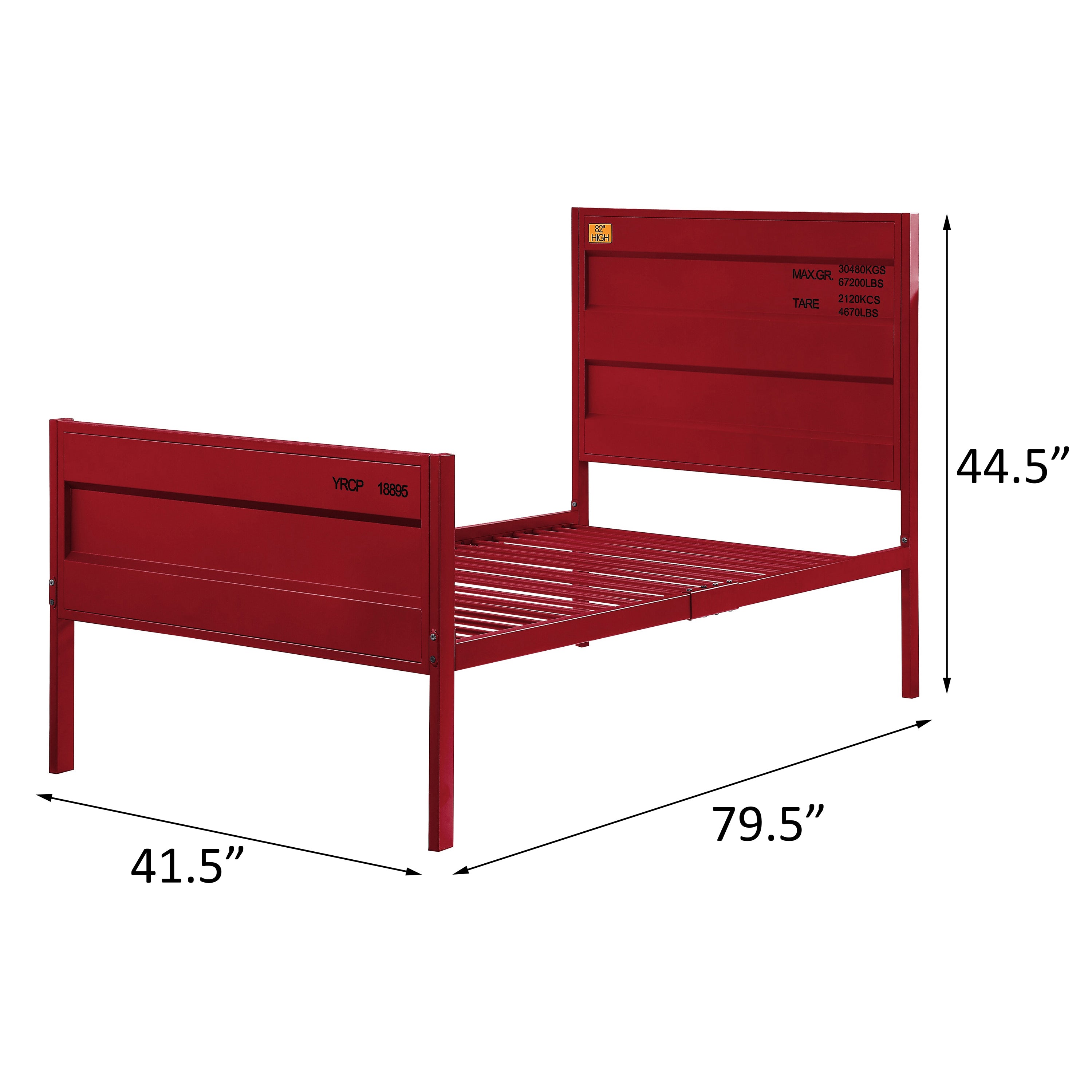 Red Twin Platform Bed