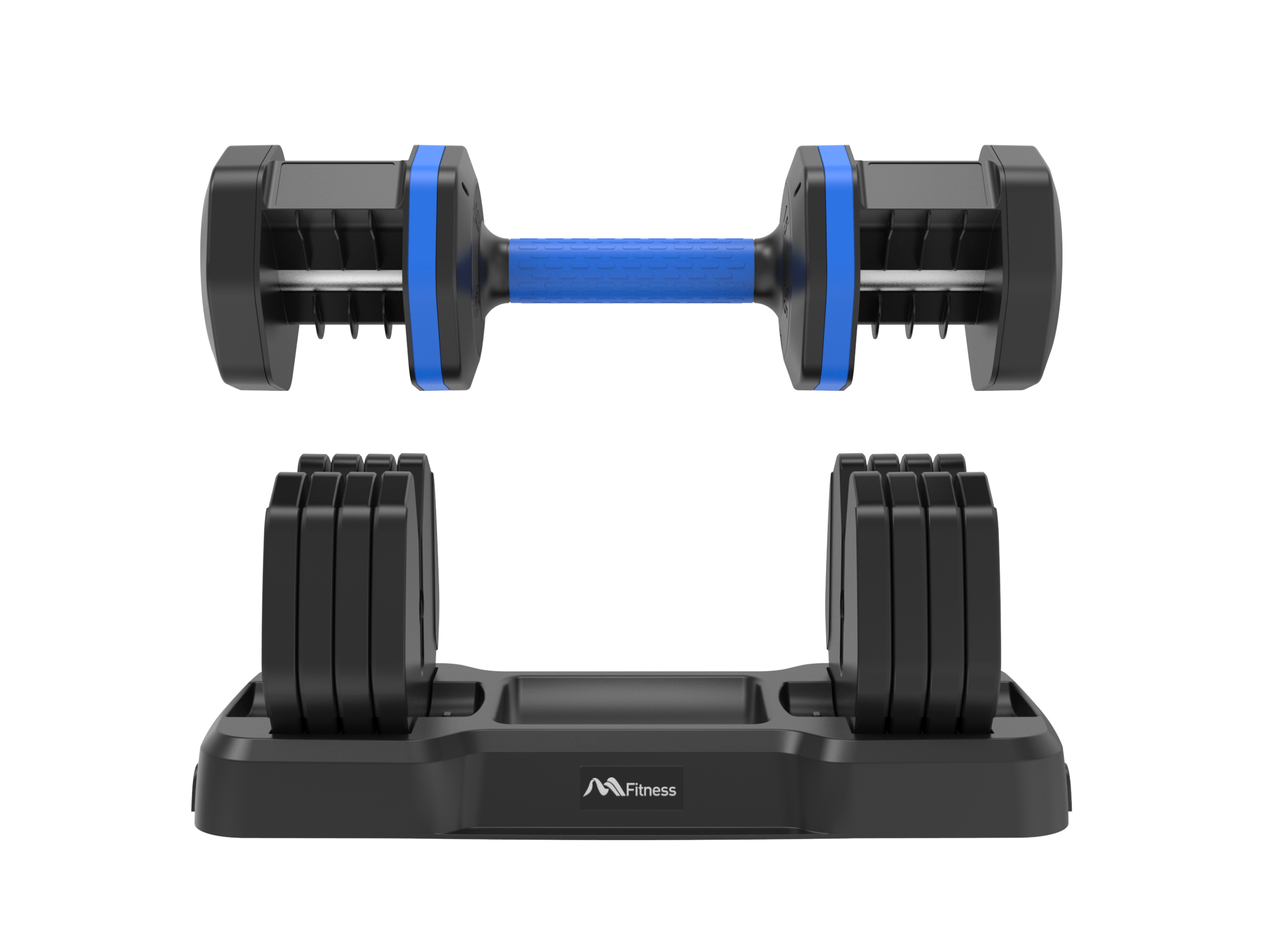 Adjustable Dumbbell - 55lb Single Dumbbell with Anti-Slip Handle, Fast Adjust Weight by Turning Handle with Tray, Exercise Fitness Dumbbell Suitable for Full Body Workout