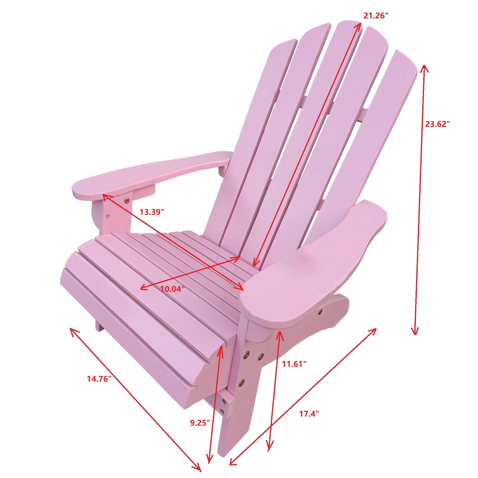 Outdoor or indoor Wood children Adirondack chair,pink