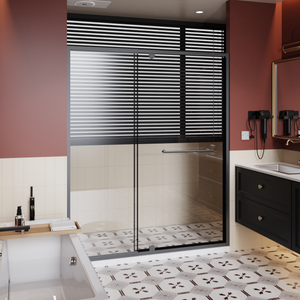 56-60 x 72 in Pivot Shower Door - 56-60 x 72 in / Matte Black view 2