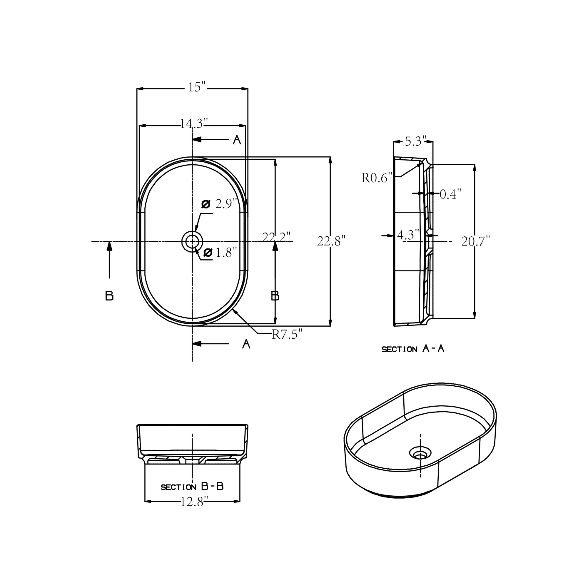 Solid surface Basin