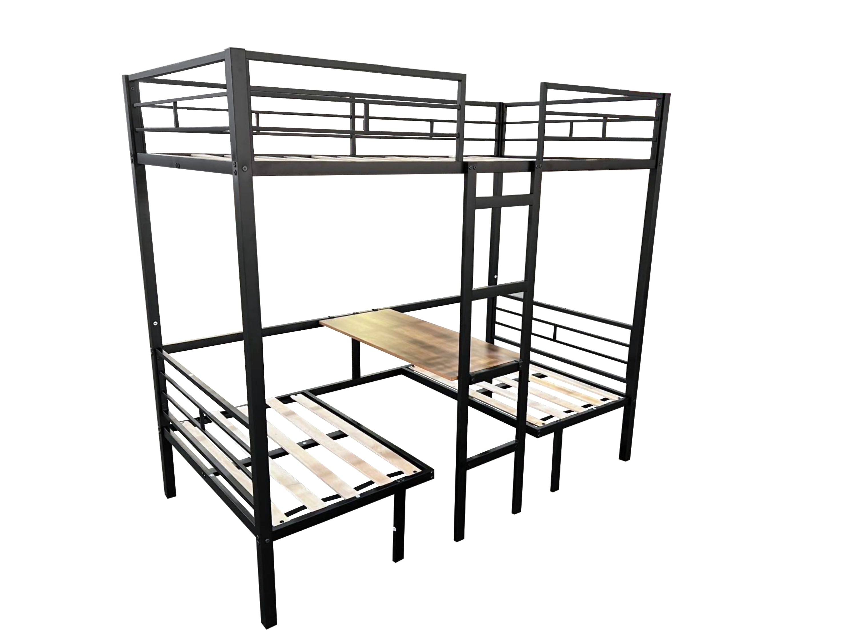 Twin Size Loft Bed with Table Sets Transformable to Twin over Twin Bunk