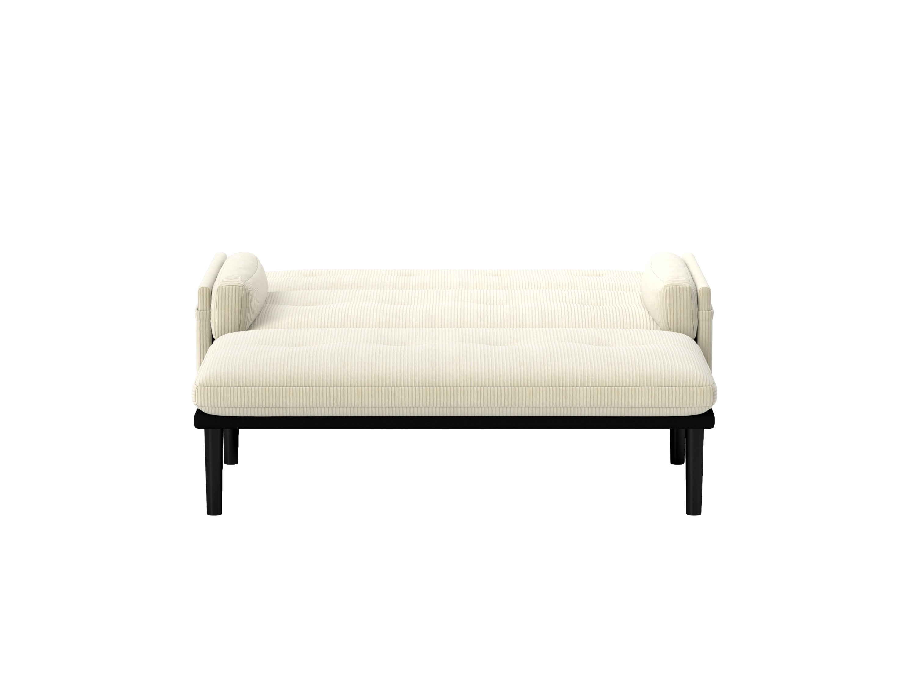 Ivory Corduroy Loveseat, Convertible Lounge Chair and Bed