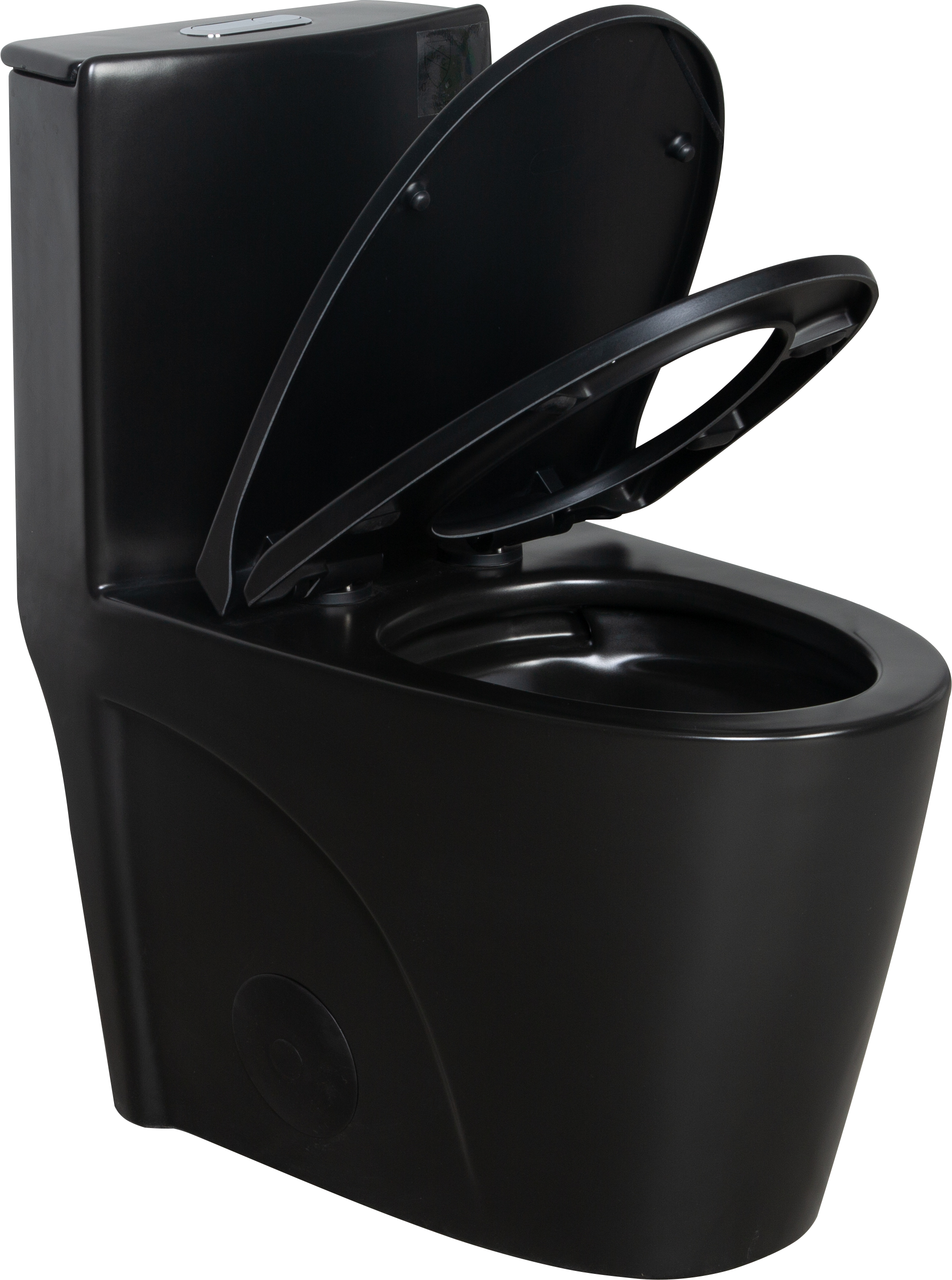 1.1/1.60 GPF Dual-Flush One Piece Toilet, Water-Saving Elongated Comfort Height Floor Mounted, Soft Close Seat, 1000 Gram Map Flushing Score Toilet, Matte Black 23T01-MB-1