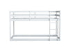 White Twin over Twin floor bunk bed with ladder, front view