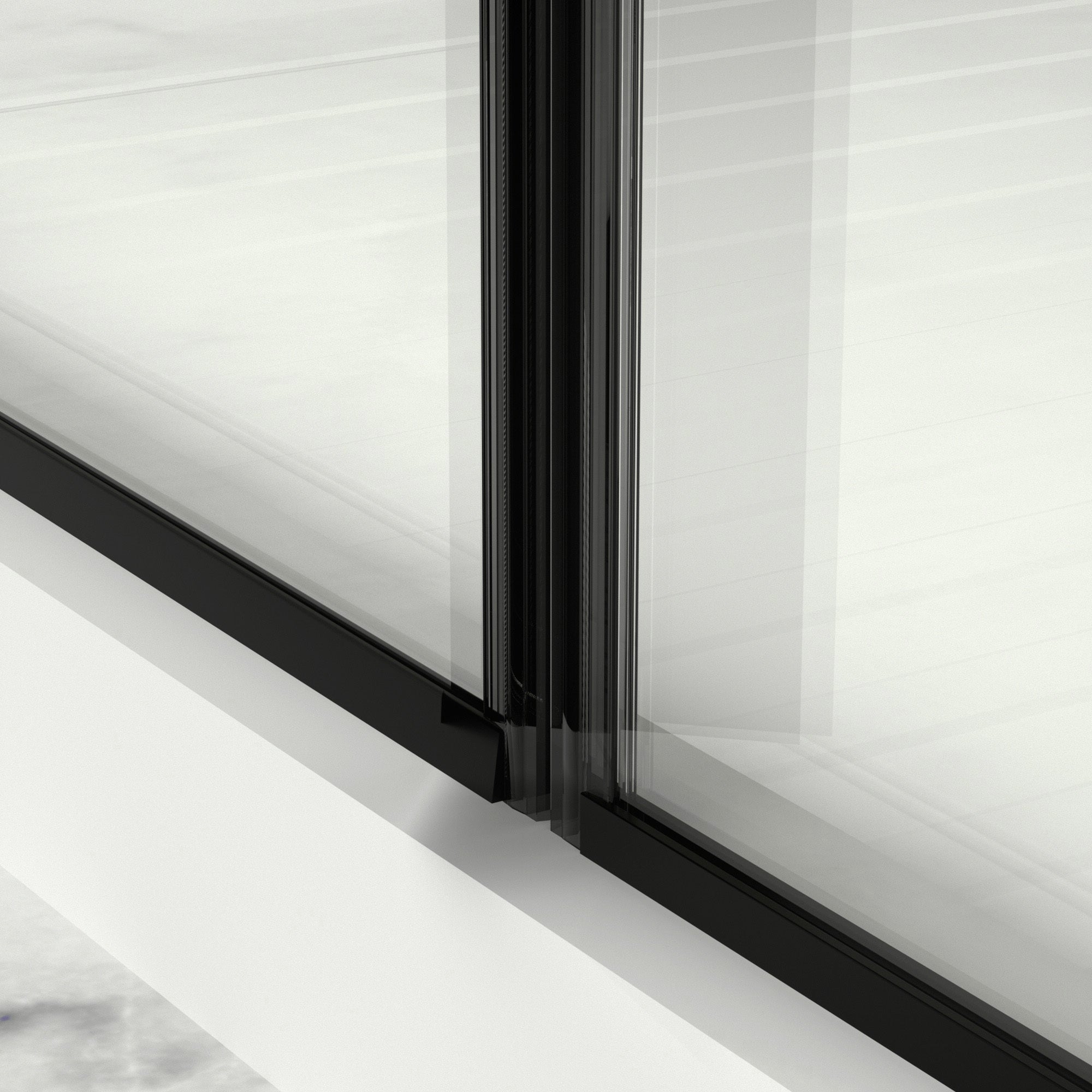 58-58"W x 71"H Semi-Frameless Double Hinges Shower Door in Matte Black,Tempered Glass,Reversible Installation