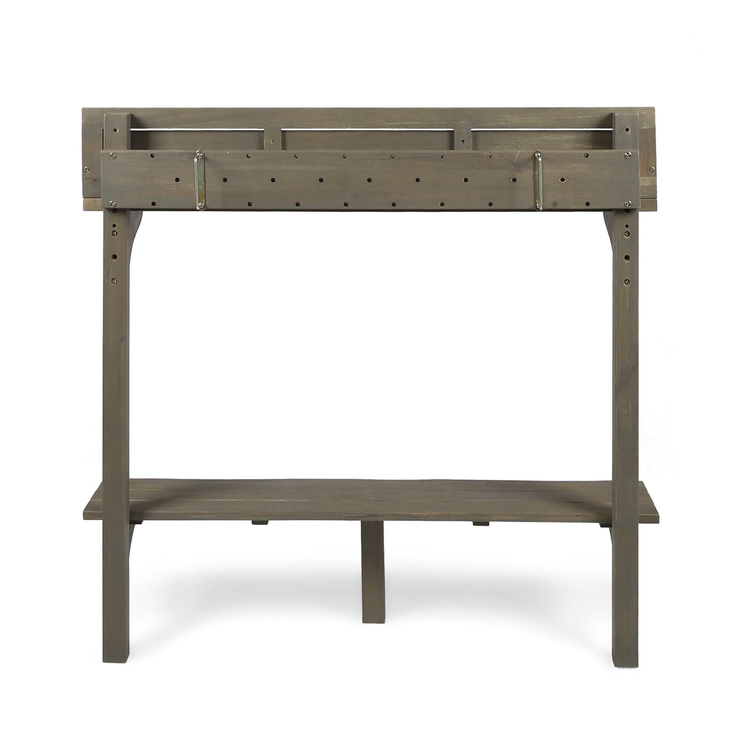 Outdoor Acacia Wood Balcony Bar Table, Gray Finish