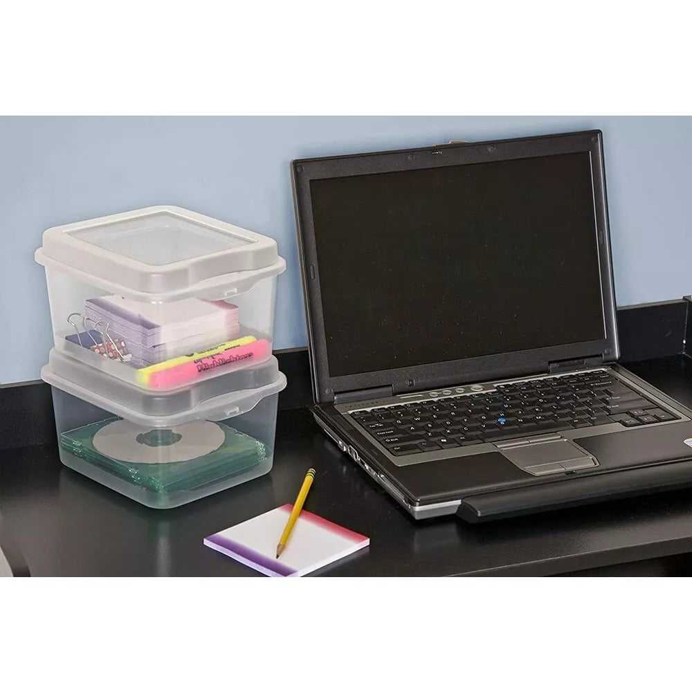 Sterilite Flip Top Storage Boxes - Clear Organizers, 12-Pack for Easy Access