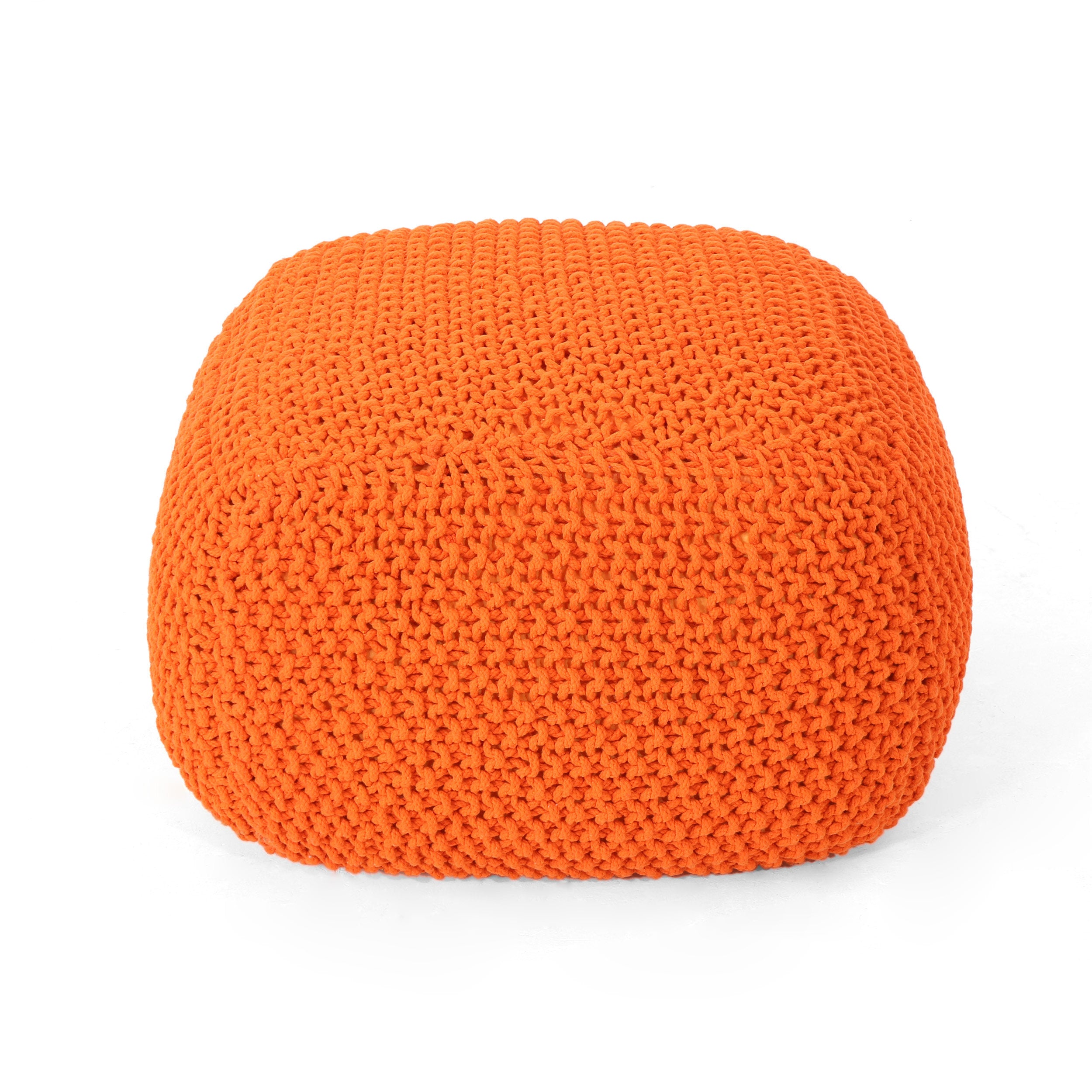 Hollis Knitted Cotton Pouf Cube 20 x 20 x 16 Pouf