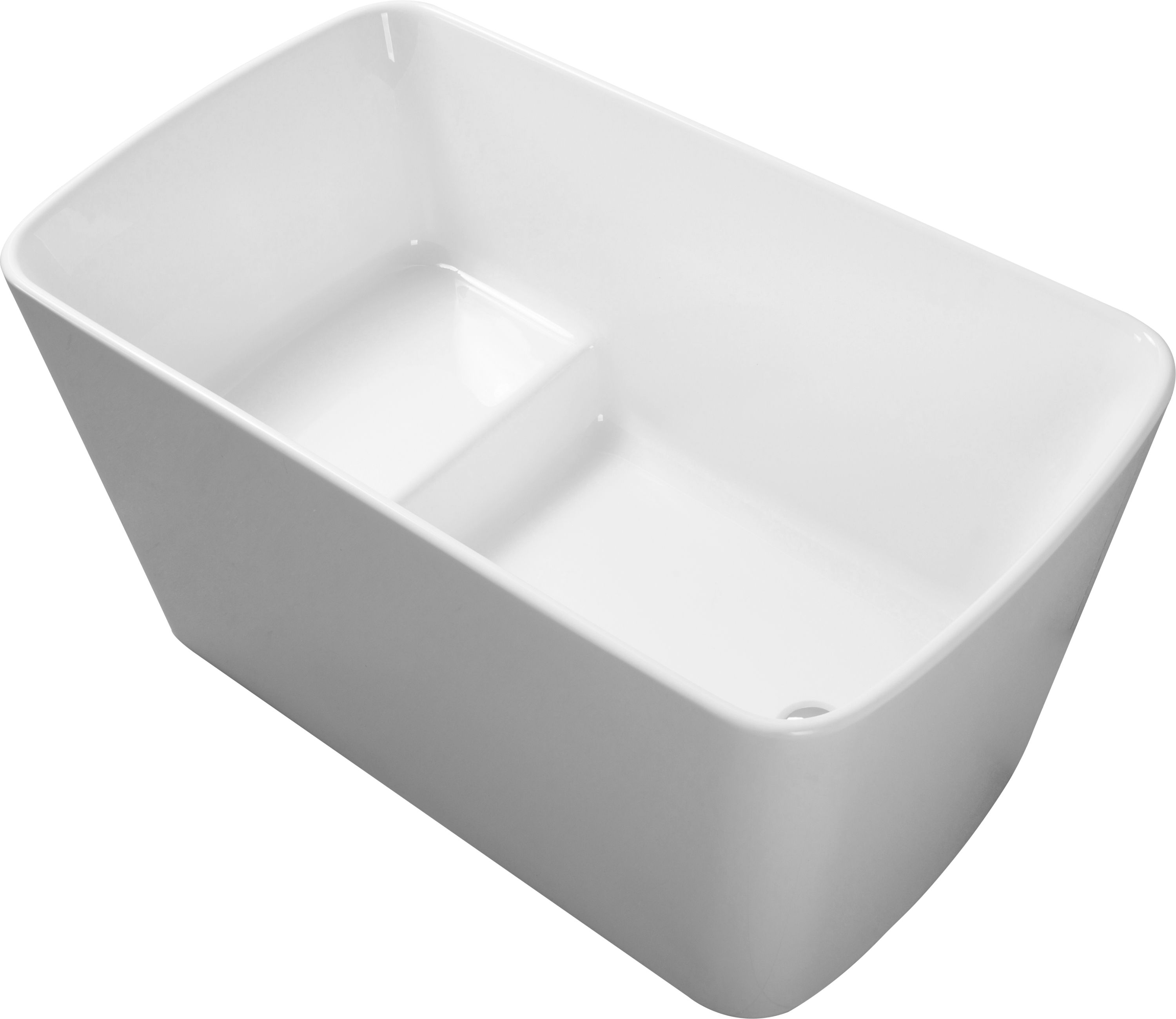 49" Sleek White Acrylic Freestanding Soaking Bathtub, Sit-In Design, with Chrome Overflow and Drain, cUPC Certified, 23AMAZING-49