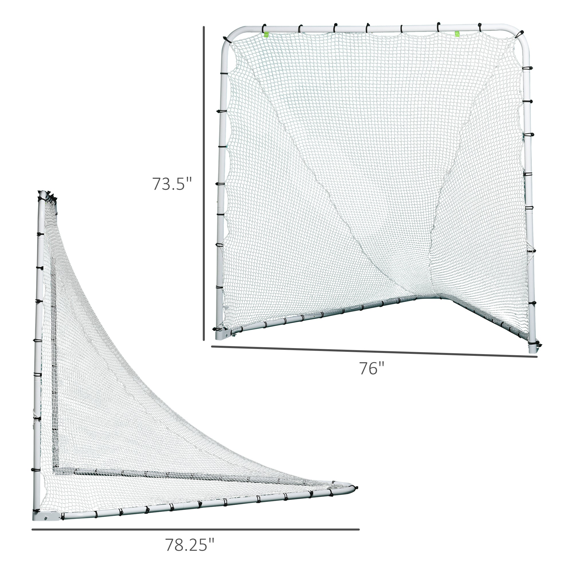 Soozier 6' x 6' Folding Lacrosse Goal, Backyard Lacrosse Net with Steel Frame, Soccer & Lacrosse Training Equipment for Kids, Youth, Adults