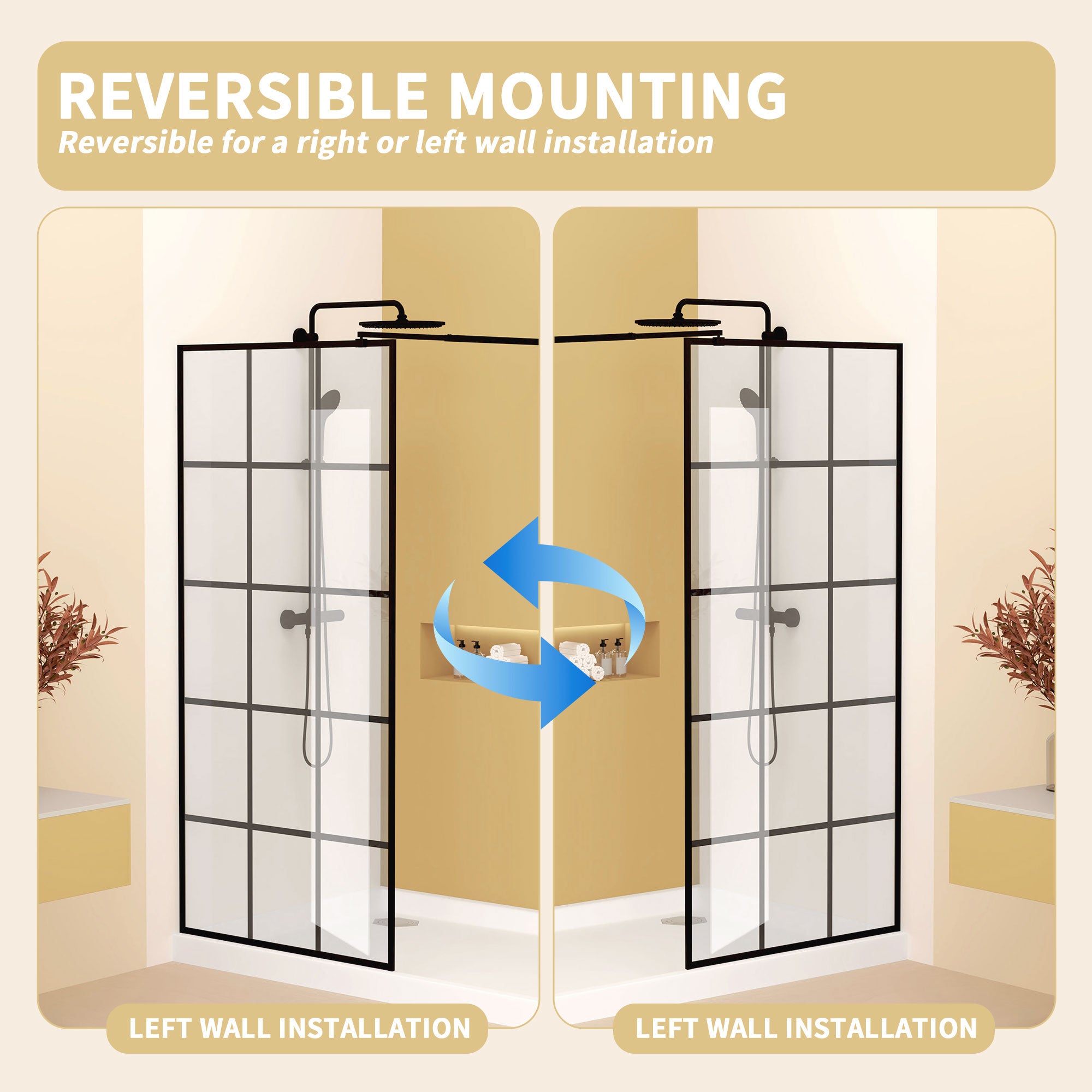 34 x 72 in Grid Shower Screen product image 7