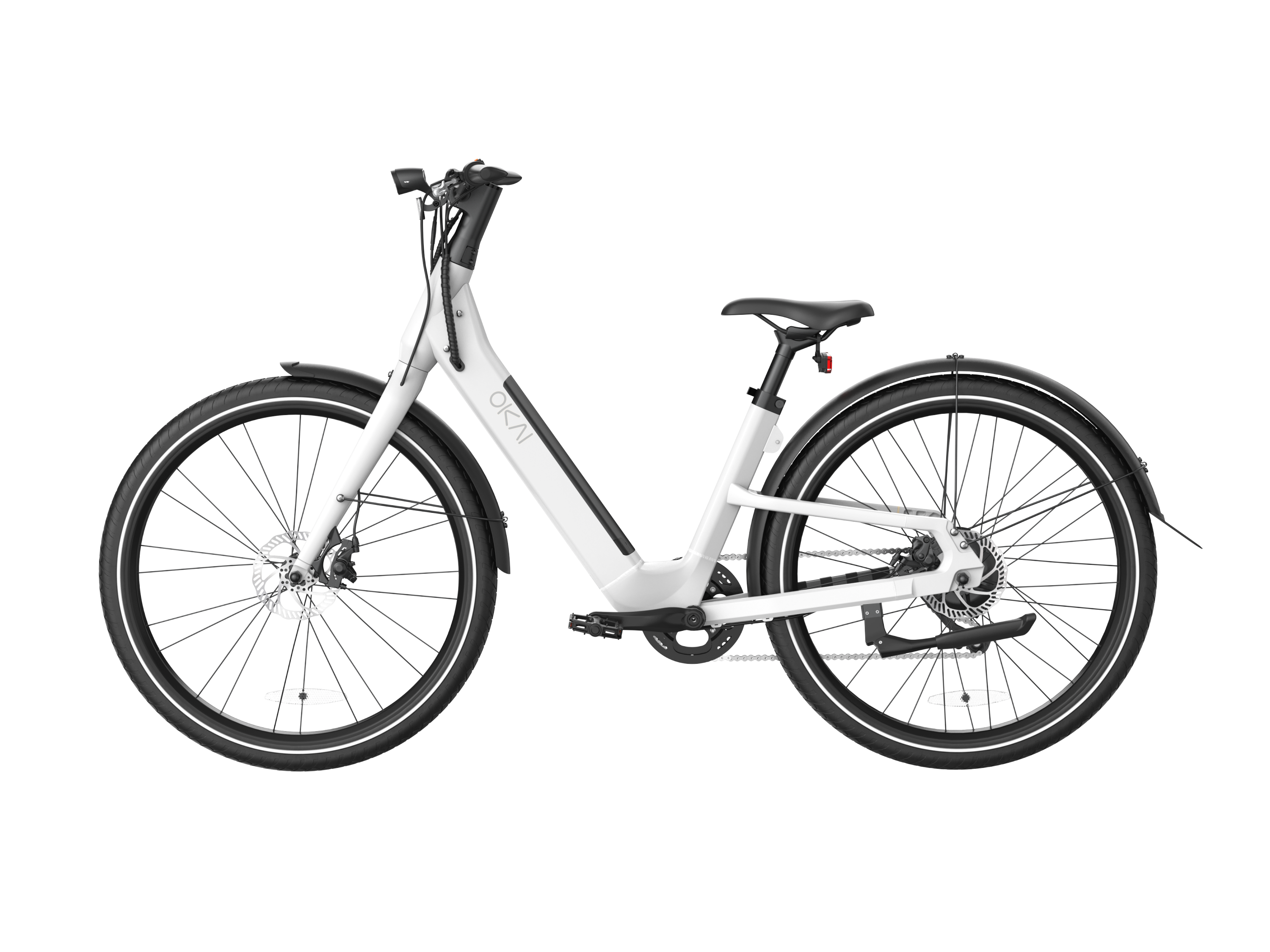 Electric Bike w/ 40 Miles Max Operating Range and 25 mph Max Speed - White
