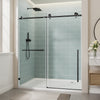56-60 x 78 in Frameless Single Sliding Shower Door - 56-60 x 78 in / Matte Black view 1