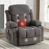 Swinging recliner massage heated sofa, with USB and 2 cup holders in side pockets, PackageA+B (GREY )