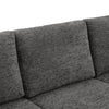 Beige and grey U-shaped sectional sofa bed angled living room view