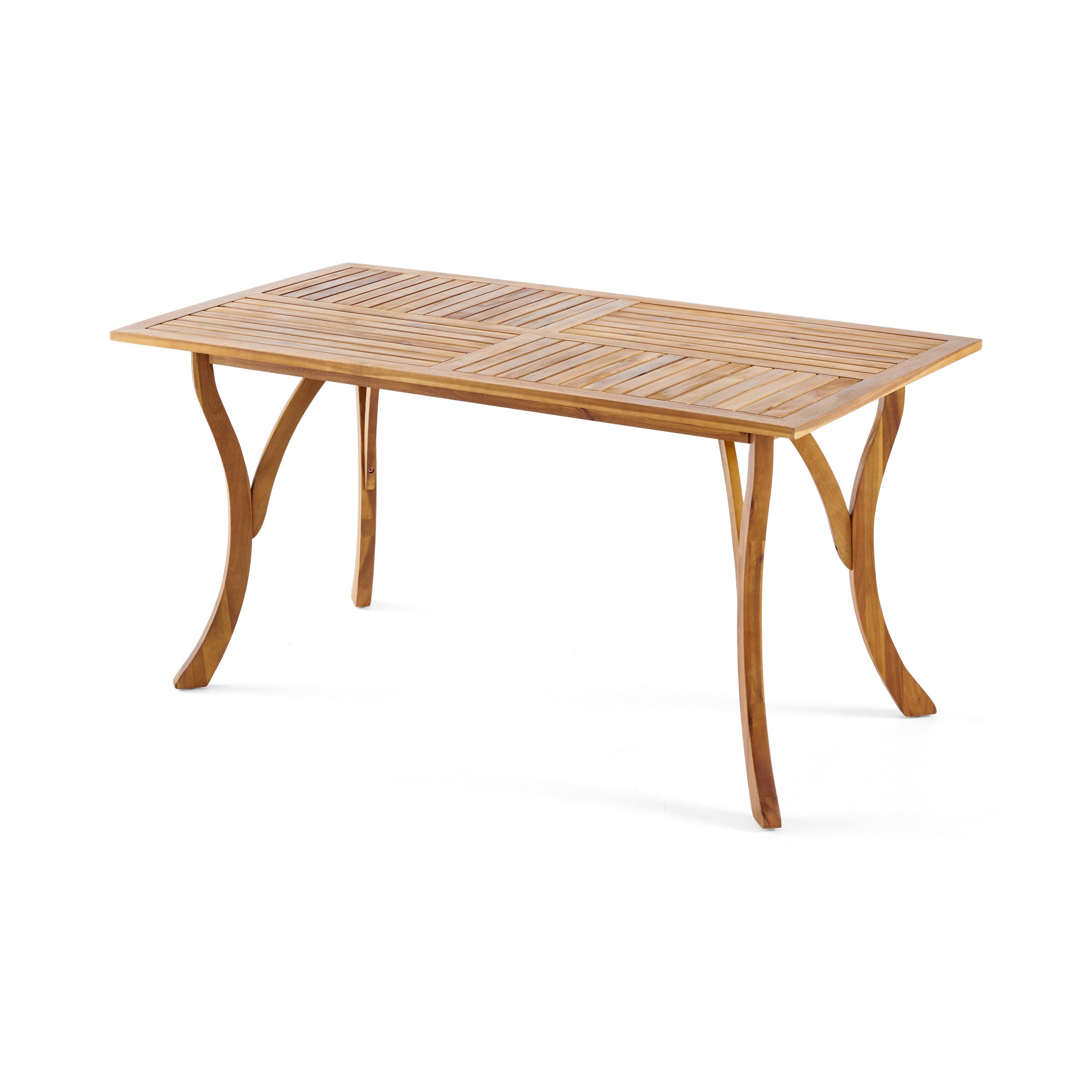 Outdoor 59 Inch Rectangular Solid Wood Table Dining Table,Teak Finish