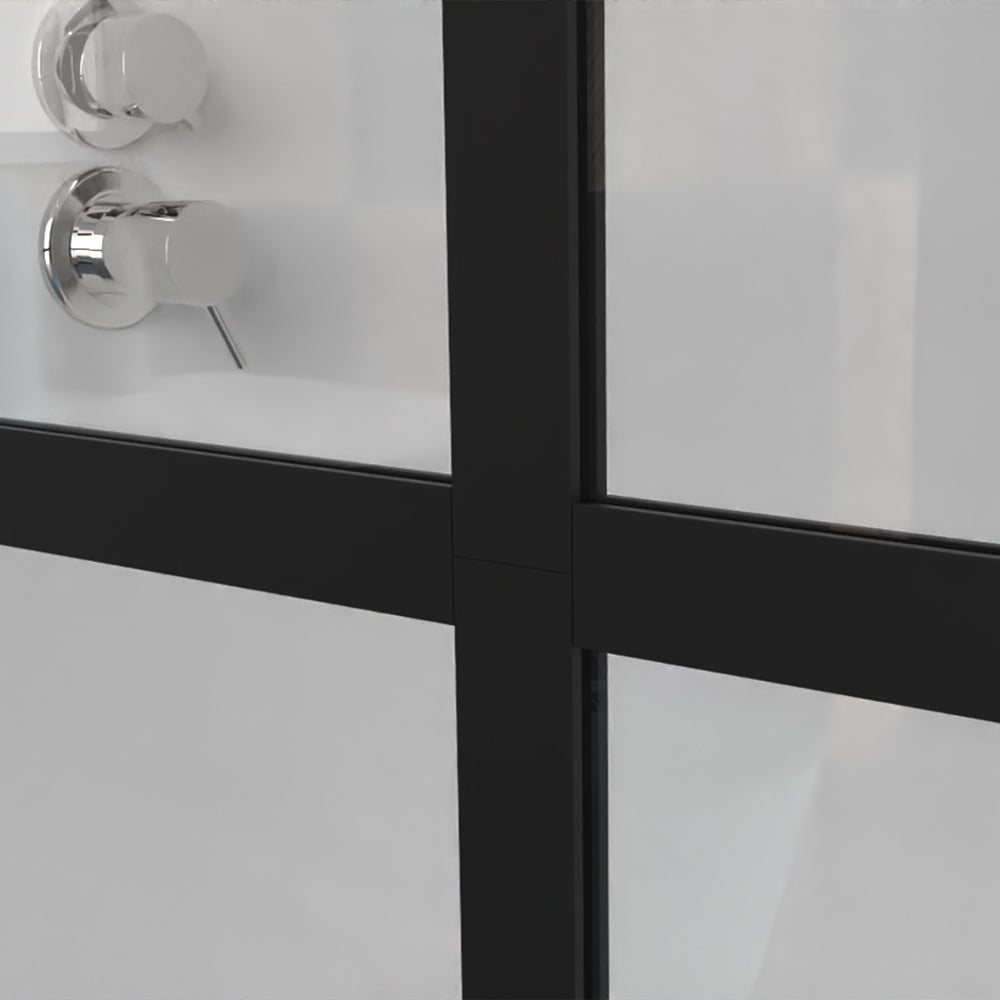 Goodyo 46"W X 72"H Shower Screen Walk-in Wet-room Black