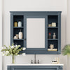 35 by 28 inch modern wall-mounted mirror medicine cabinet, front view
