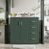 36-inch freestanding bathroom vanity with ceramic sink combo, front view