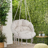 Hammock Chair Macrame Swing  Max 330 Lbs Hanging Cotton Rope Hammock Swing Chair for Indoor and Outdoor with Cushion