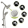 5" Multi Function Dual Shower Head, with Adjustable Slide Bar,Brushed Nickel