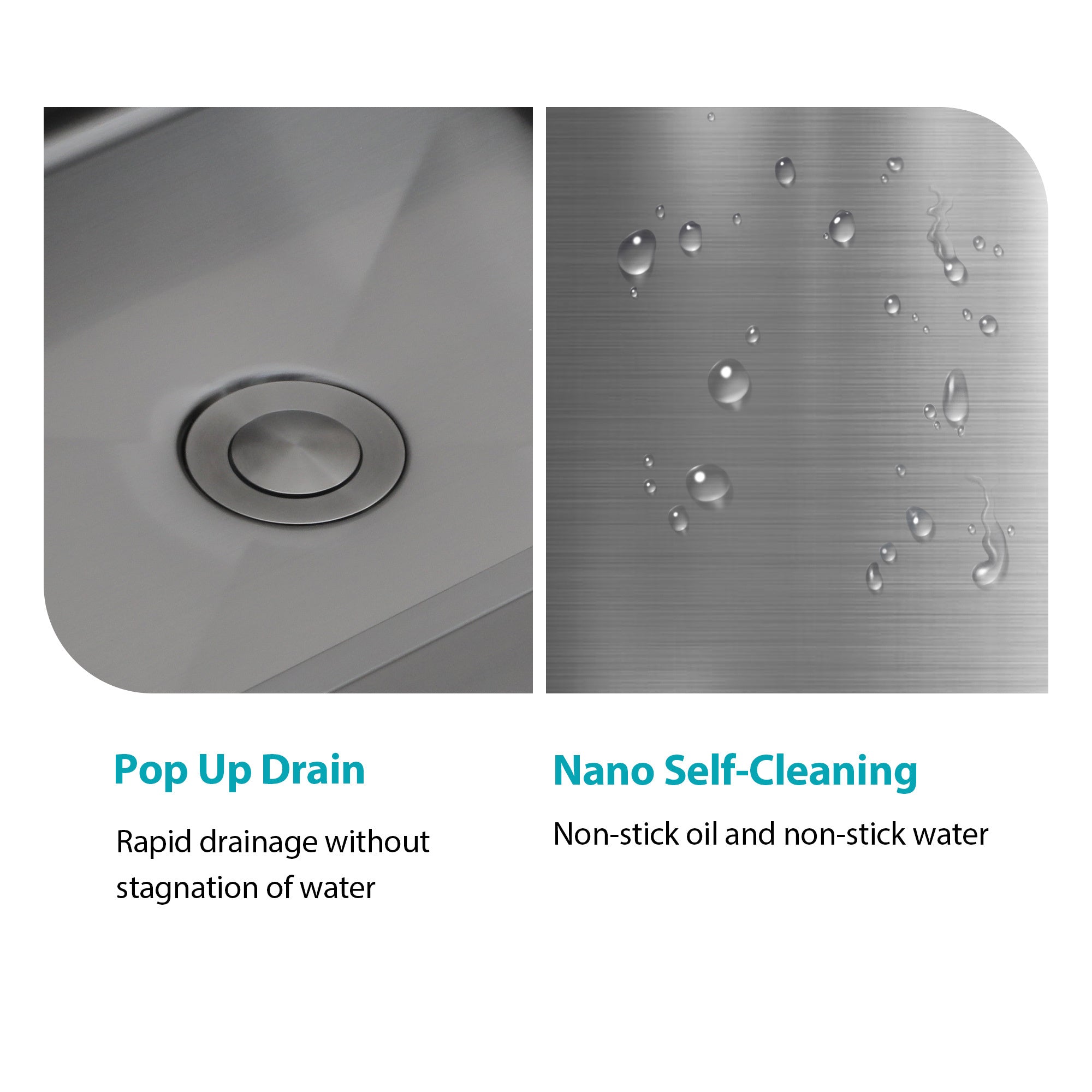 19"x15" Gunmetal Black Stainless Steel Bathroom Sink with Pop Up Drain