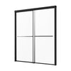 50-60 x 60 semi-frameless bypass tub door matte black front view