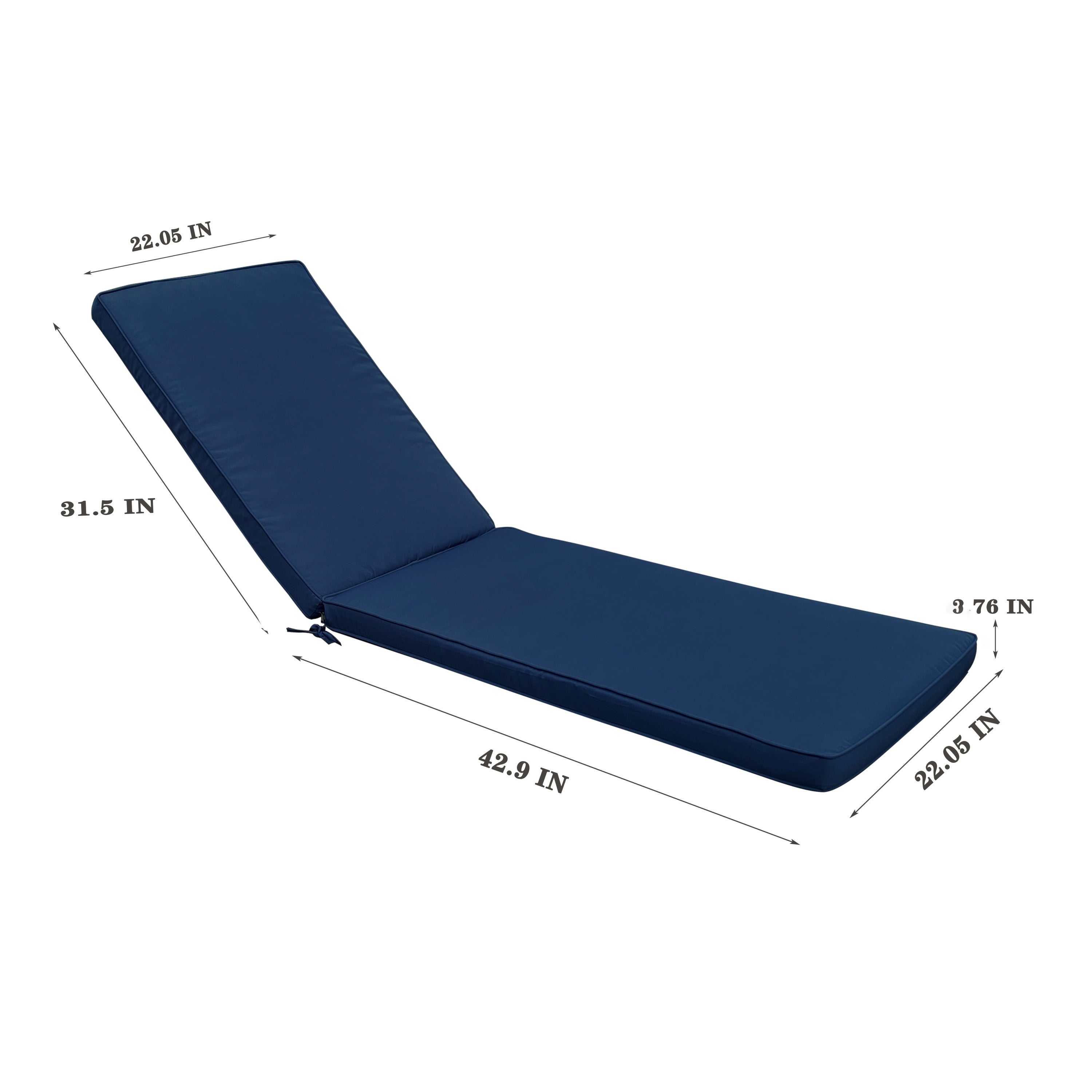 Outdoor Lounge Chair Cushion Replacement Patio Funiture Seat Cushion Chaise Lounge Cushion-Navy Blue