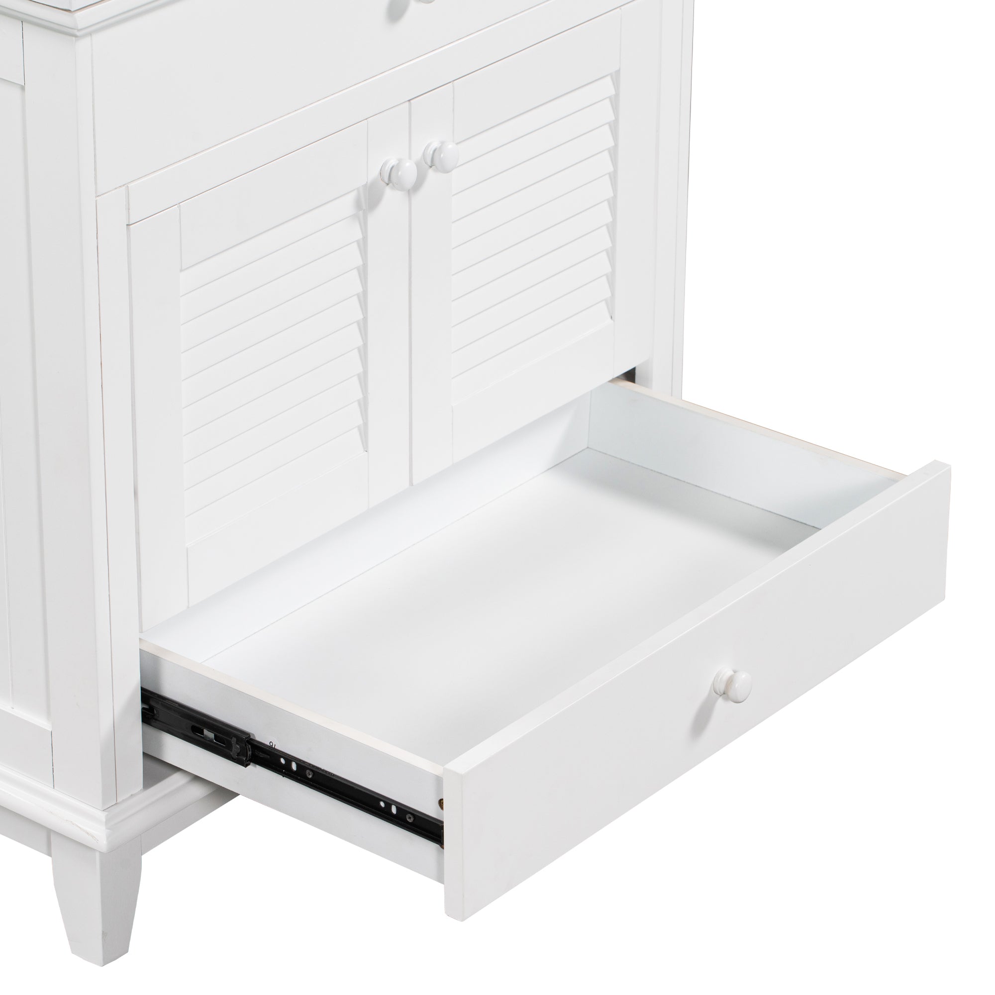 30" Bathroom Vanity with Sink, Bathroom Cabinet with Two Doors and One Drawer, White (OLD SKU: JL000005AAK-1)