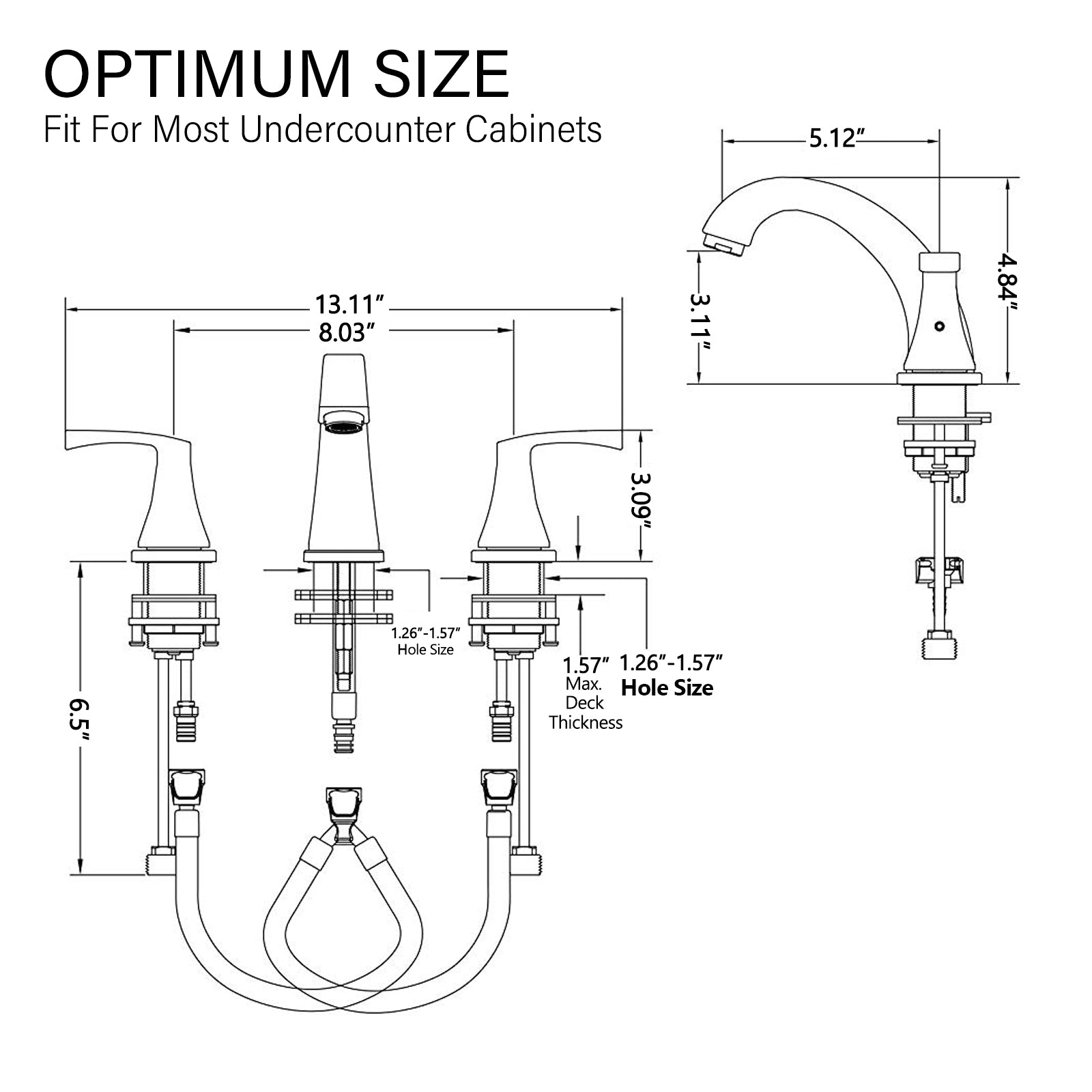 Widespread 2 Handles Bathroom Faucet with Pop Up Sink Drain Brushed Nickel