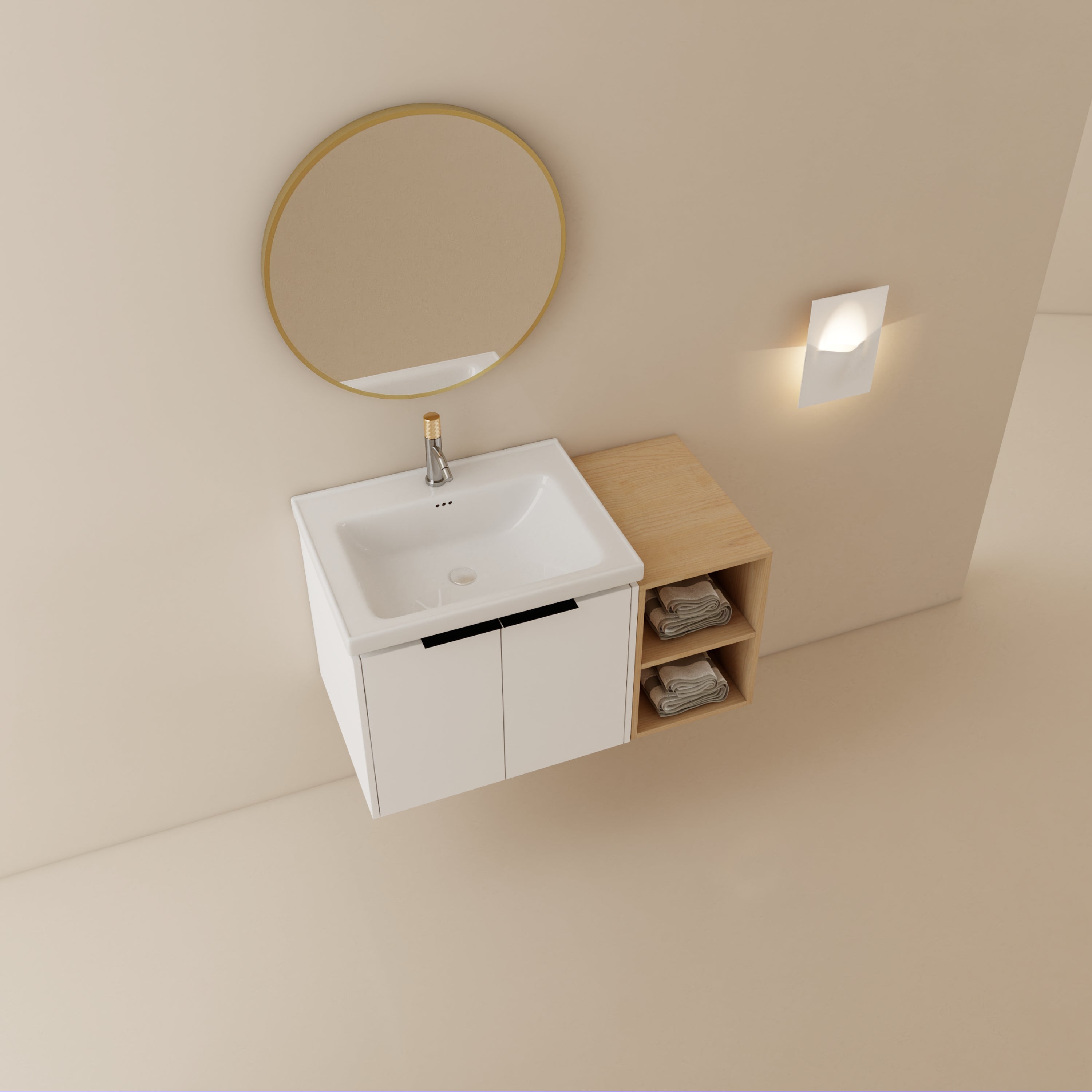 36 Inch Soft Close Doors Bathroom Vanity With Sink, and A Small Storage Shelves,BVC07436WHLTK