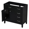 36" Bathroom Vanity without Sink, Cabinet Base Only, Bathroom Cabinet with Drawers, Solid Frame and MDF Board, Black