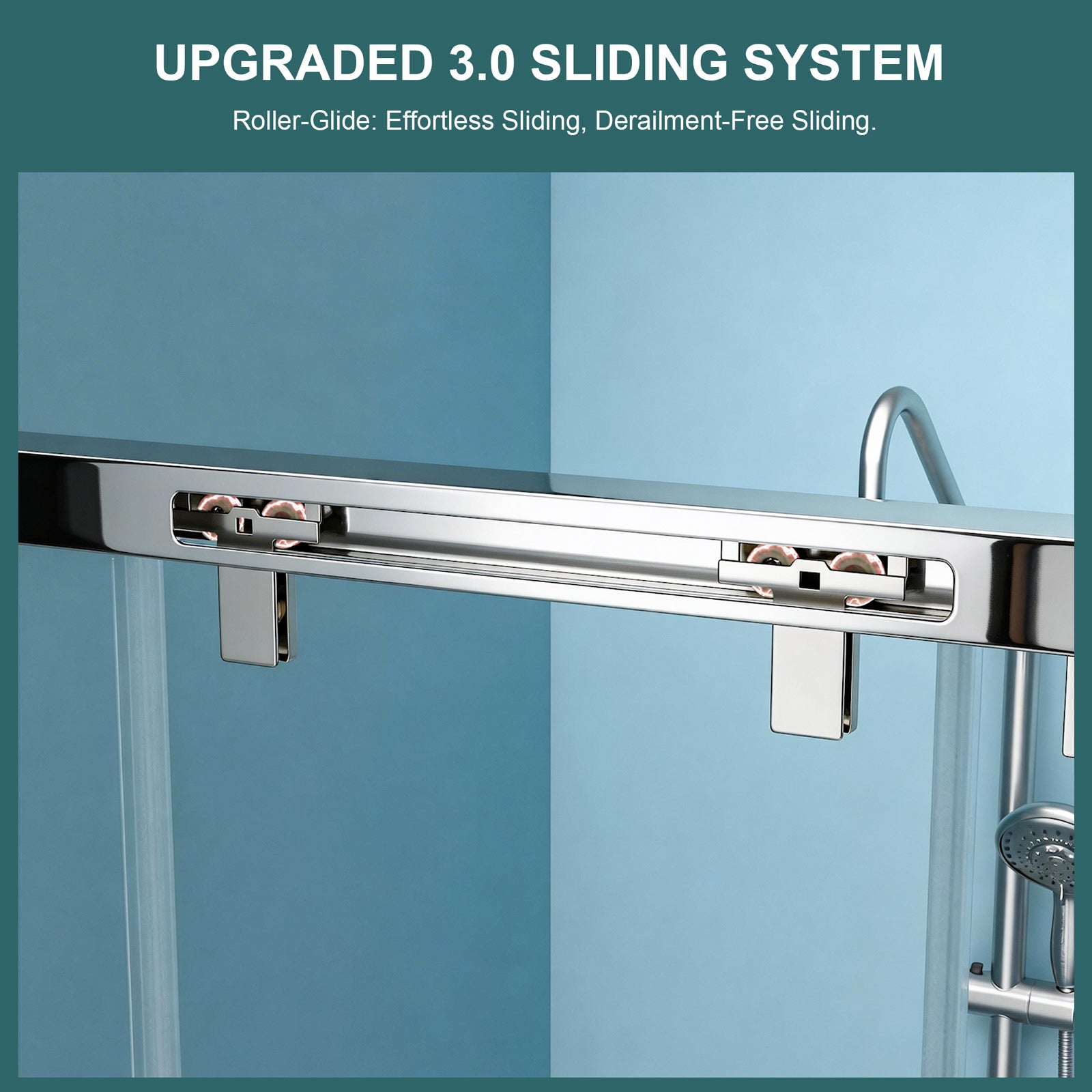 48 x 76 in Triple Bypass Sliding Shower Door - Chrome view 4