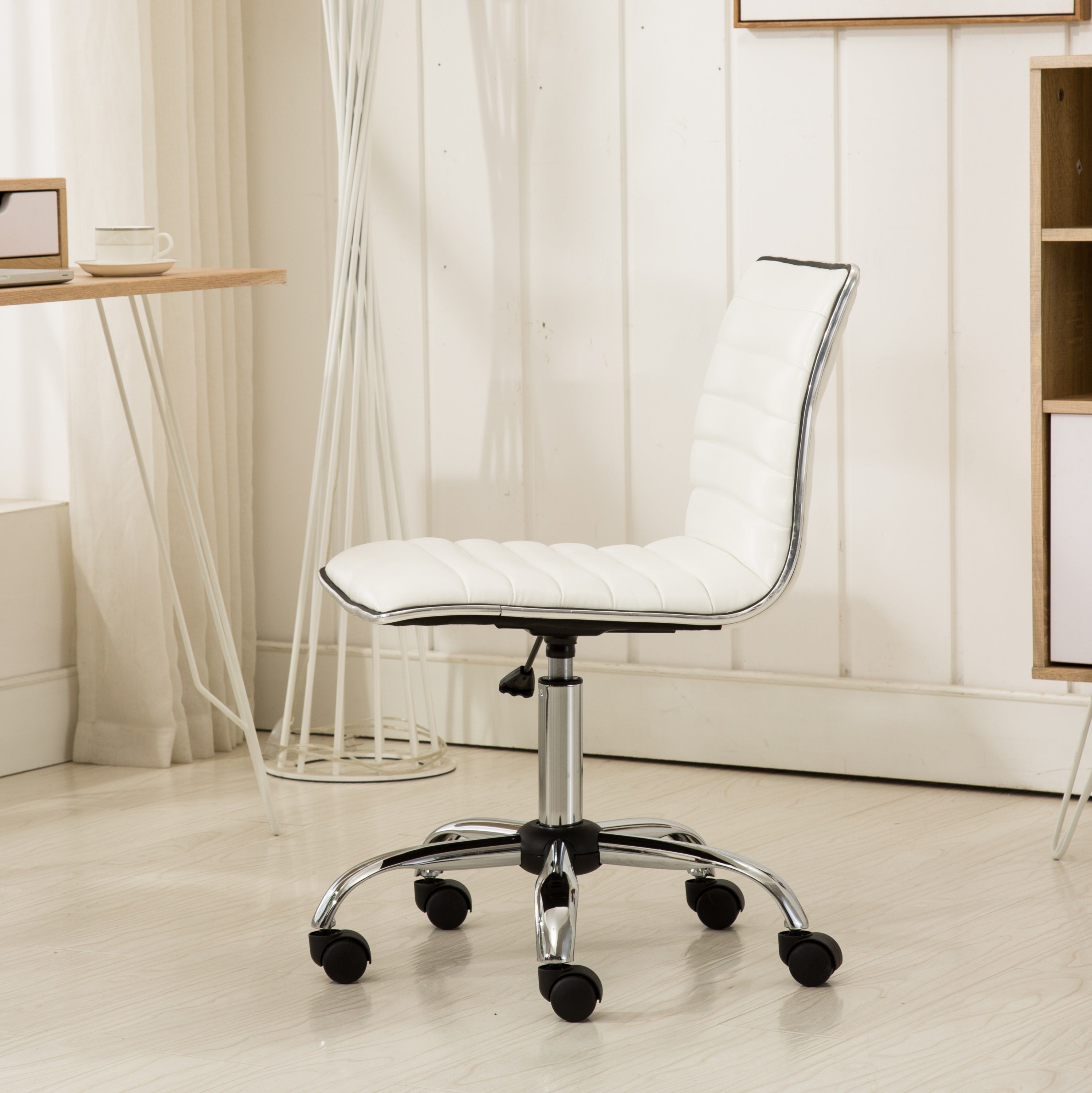 Fremo Chromel Adjustable Air Lift Office Chair, White