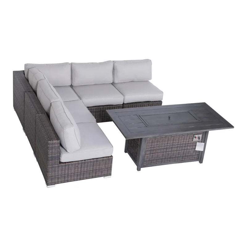 Fully Assembled 6-Piece Rattan Sectional Sofa Set with Cushions