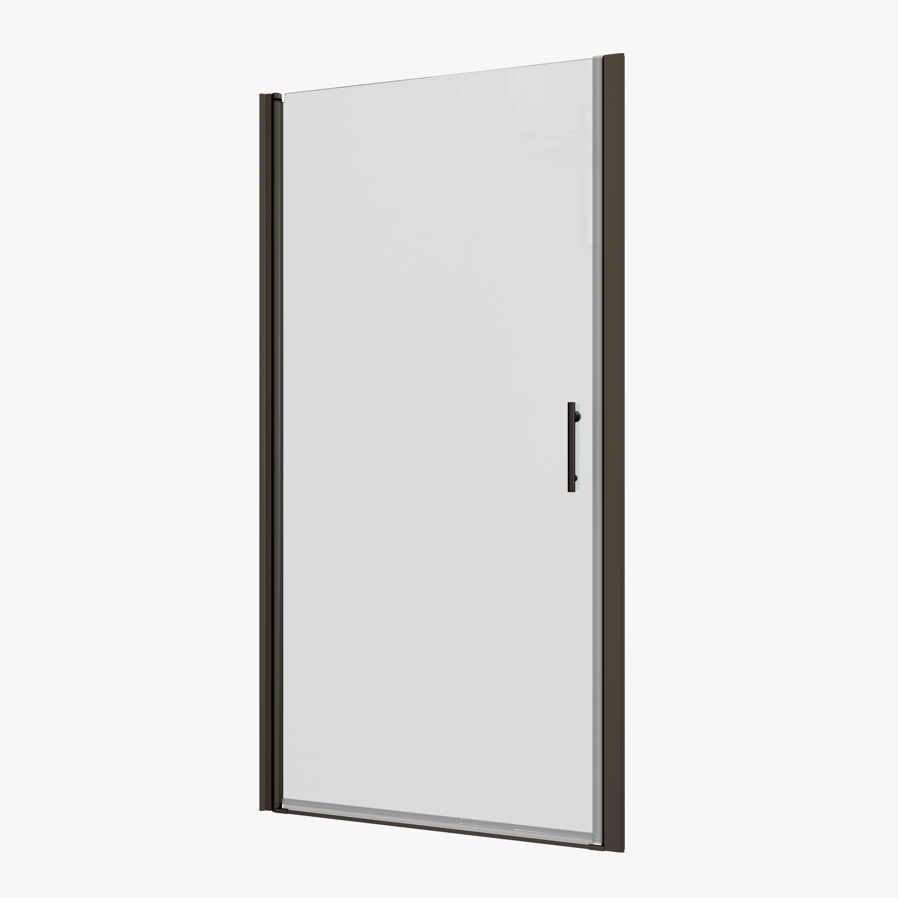 Matted Black 2872 Pivot Shower Door: 28"W x 72"H, 1/4" Tempered Glass